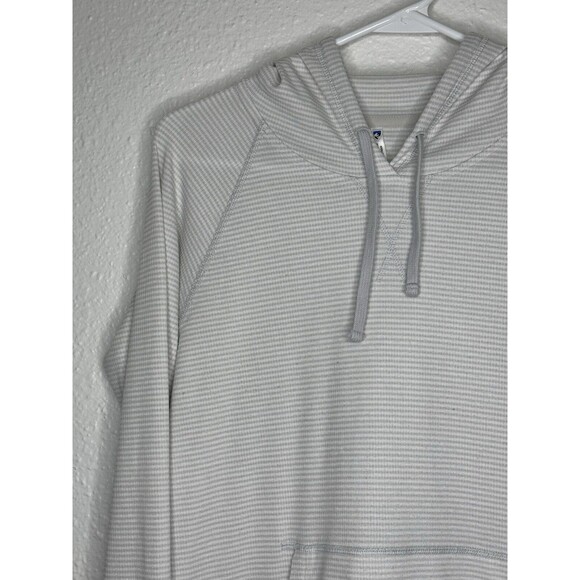 Kuhl Women's Stria Hoodie Size Small Pullover Gray White Striped Lightweight - Picture 2 of 16